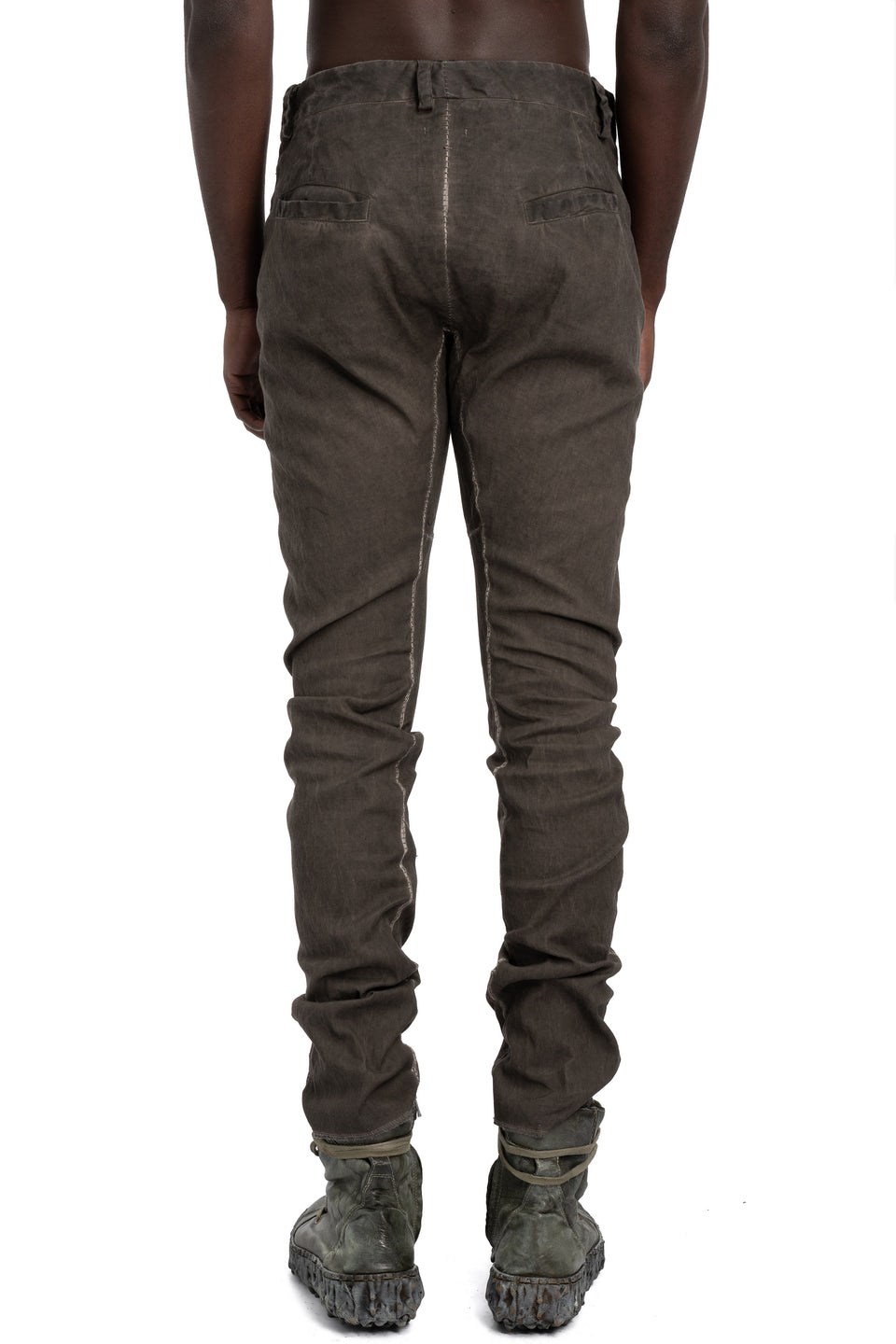 Woven Stretch Linen Pants, Military Resin