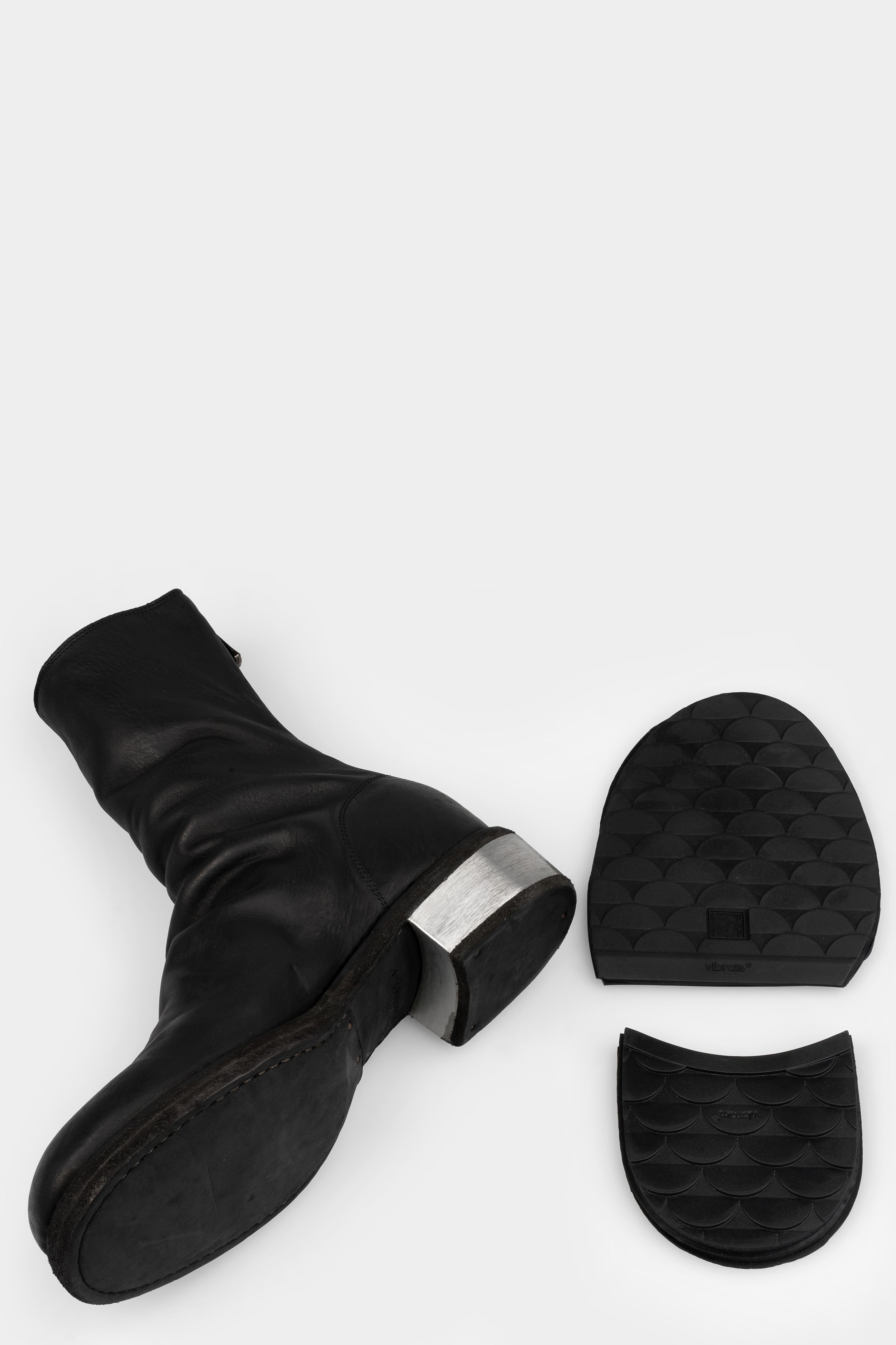 chapuri　0810 GUIDI 788ZI - Back zip leather boots, Black / Full Grain Horse