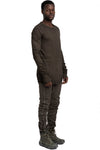 MD75 | SS26 - Lightweight Cotton Scar Stitch LS T-Shirt, Military Resin MD13260