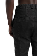 MD75 | SS26 - Linen stretch trousers, Black wash MD13276L