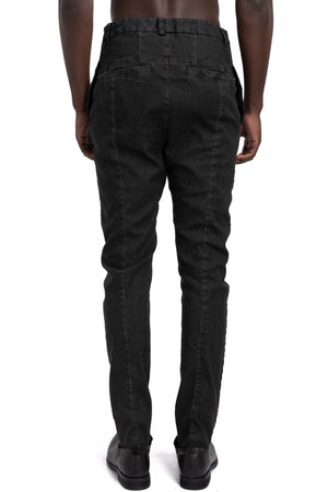MD75 | SS26 - Linen stretch trousers, Black wash MD13276L