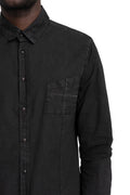MD75 | SS26 - Scar-stitch cotton shirt, Black wash MD13283C