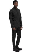 MD75 | SS26 - Scar-stitch cotton shirt, Black wash MD13283C