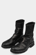 Scar stitch back zip leather boots