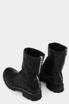 Scar stitch back zip leather boots