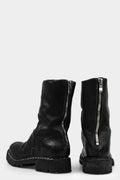 Scar stitch back zip leather boots