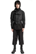Julius_7 | SS26 - Coated Cropped High Neck Jacket, 937BLM5