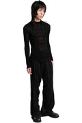 Julius_7 | SS26 - Lace Jacquard Mock Neck Sweater, 937CUM5
