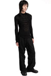 Julius_7 | SS26 - Lace Jacquard Mock Neck Sweater, 937CUM5