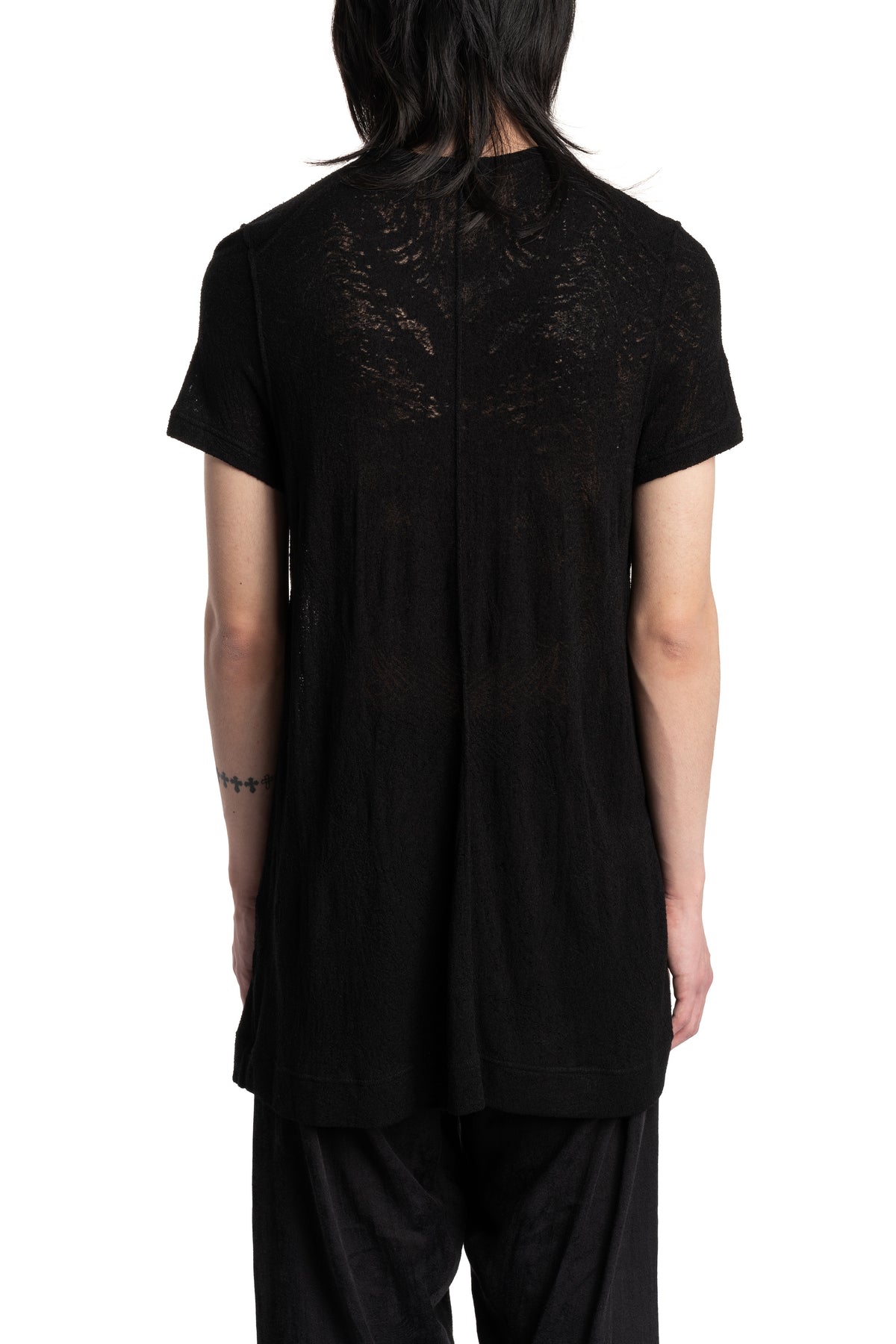 Julius_7 | SS26 - Lace Jacquard Longline T-Shirt, 937CUM6