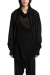 Shawl-collar open draped cardigan