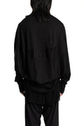 Shawl-collar open draped cardigan
