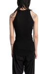 Julius_7 | SS26 - Silk Mix Deep V-Neck Tunic, Black 937CUM27