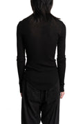 Julius_7 | SS26 - Silk Mix Crewneck Lightweight Sweater Black 937CUM25