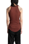 Julius_7 | SS26 - Silk Mix Deep V-Neck Tunic, Blood Red 937CUM27