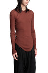 Julius_7 | SS26 - Silk Mix Crewneck Lightweight Sweater, Blood Red 937CUM25