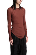 Julius_7 | SS26 - Silk Mix Crewneck Lightweight Sweater, Blood Red 937CUM25