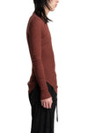 Julius_7 | SS26 - Silk Mix Crewneck Lightweight Sweater, Blood Red 937CUM25