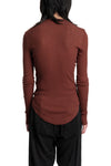 Silk Mix Crewneck Lightweight Sweater, Rust Red