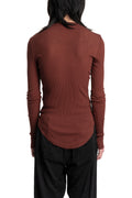 Silk Mix Crewneck Lightweight Sweater, Rust Red