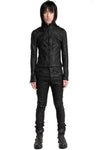 Julius_7 | SS26 - Slim Fit Zip Up Coated Denim Jacket, 937BLM2