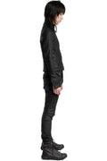 Julius_7 | SS26 - Slim Fit Zip Up Coated Denim Jacket, 937BLM2