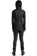 Julius_7 | SS26 - Slim Fit Zip Up Coated Denim Jacket, 937BLM2