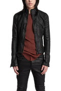 Julius_7 | SS26 - Slim Fit Zip Up Coated Denim Jacket, 937BLM2