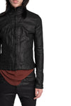 Julius_7 | SS26 - Slim Fit Zip Up Coated Denim Jacket, 937BLM2