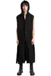 Julius_7 | SS26 - Draped Sleeveless Longline Jacquard Vest, 937VEM1