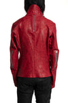 Isaac Sellam | SS26 - High Neck Lambskin Leather Jacket, Dirty Red IMPARABLE