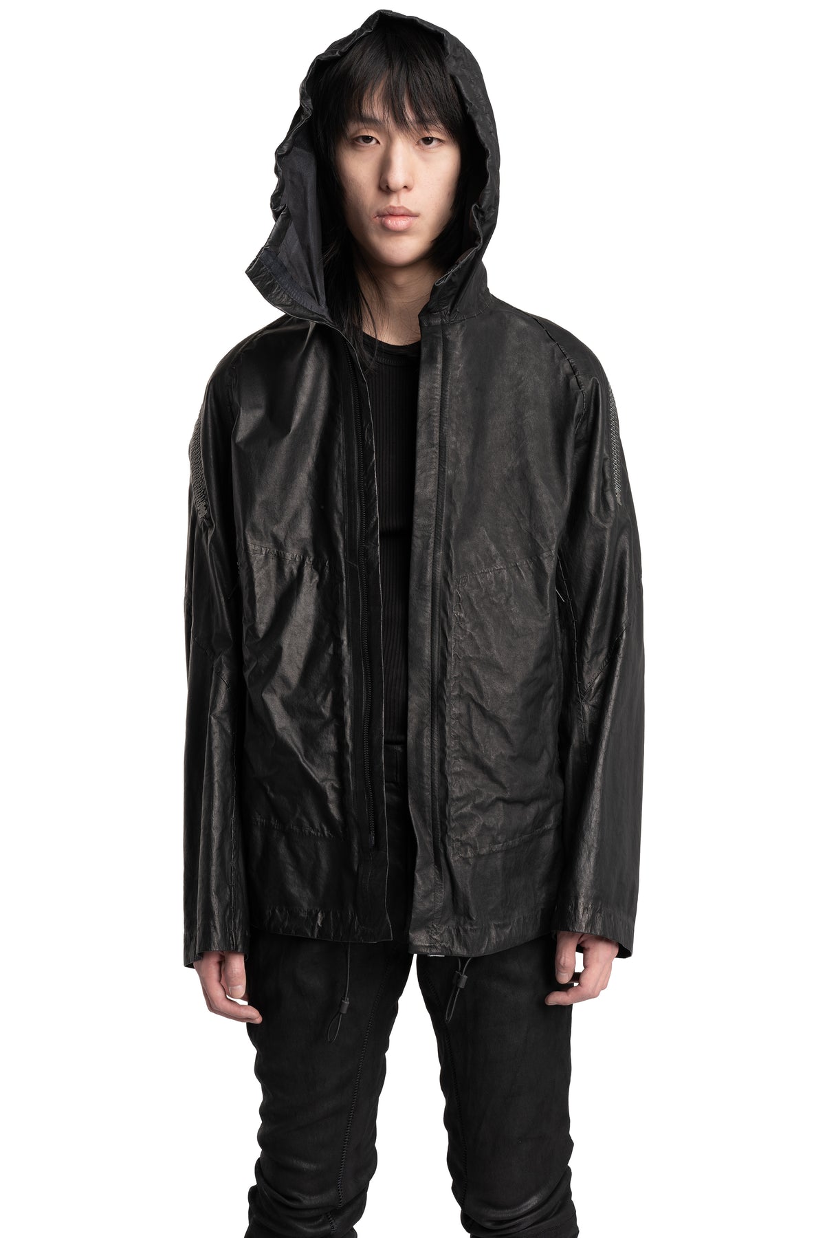 Isaac Sellam | SS26 - Hooded Membrane Leather Jacket, PREVENANT