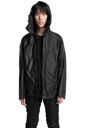 Isaac Sellam | SS26 - Hooded Membrane Leather Jacket, PREVENANT