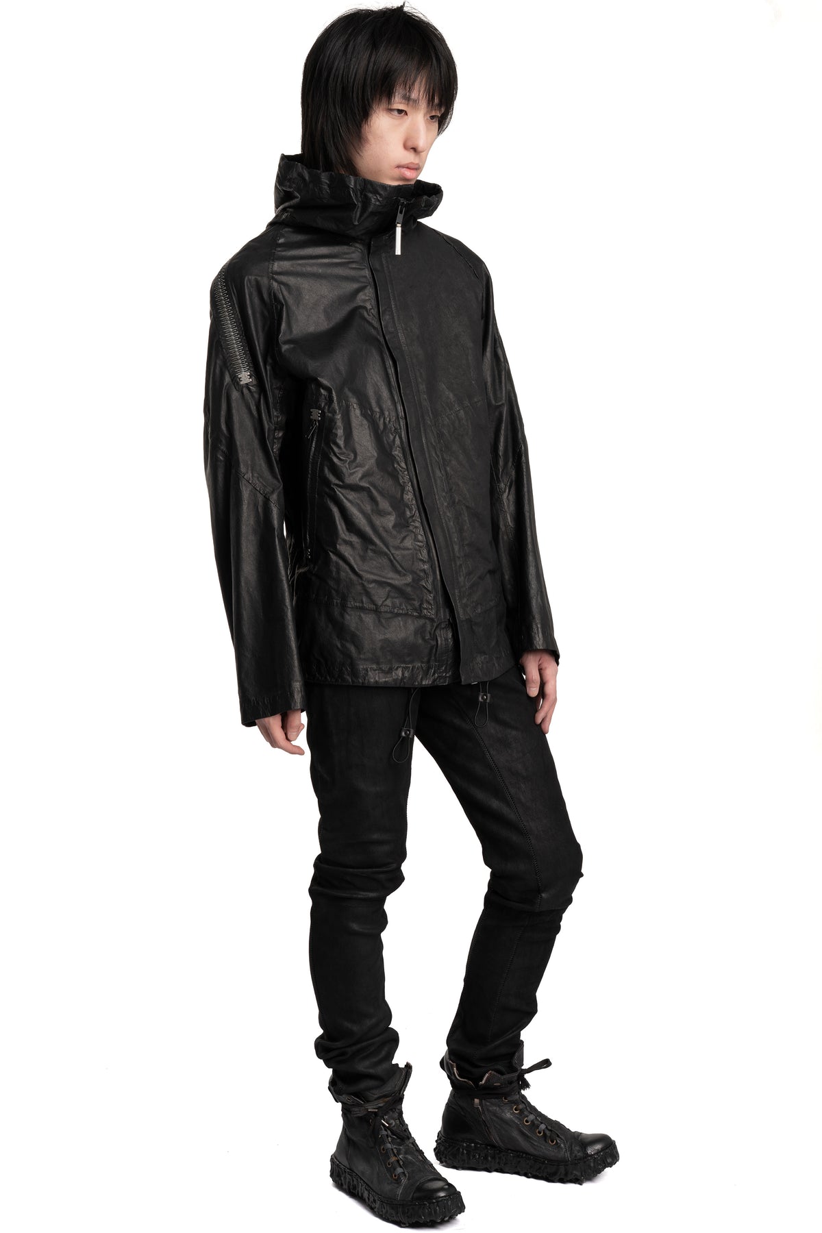 Isaac Sellam | SS26 - Hooded Membrane Leather Jacket, PREVENANT