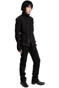 69 by Isaac Sellam | SS26 - Structured cotton high neck jacket, Black ASYMETRIQUE