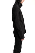 69 by Isaac Sellam | SS26 - Structured cotton high neck jacket, Black ASYMETRIQUE