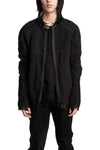 69 by Isaac Sellam | SS26 - Anatomical Pattern Structure Cotton Bomber Jacket, Black ANATOMIQUE