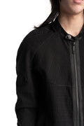 69 by Isaac Sellam | SS26 - Anatomical Pattern Structure Cotton Bomber Jacket, Black ANATOMIQUE