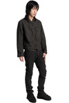 Blackmerle | SS26 - Binchotan Ink Washed Linen Washi Cargo Bomber, 261-J05-353BC