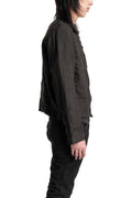 Blackmerle | SS26 - Binchotan Ink Washed Linen Washi Cargo Bomber, 261-J05-353BC