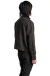 Blackmerle | SS26 - Binchotan Ink Washed Linen Washi Cargo Bomber, 261-J05-353BC