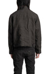 Blackmerle | SS26 - Binchotan Ink Washed Linen Washi Cargo Bomber, 261-J05-353BC