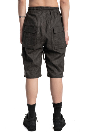 Blackmerle | SS26 - Ink-Coated Flax Trousers, 261-B01-500IC