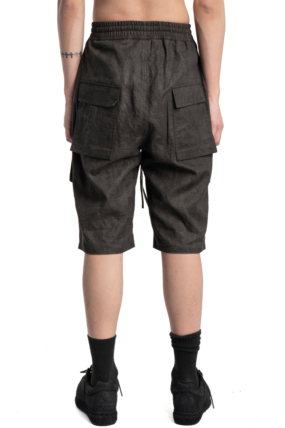 Ink-Coated Flax Fatigue Shorts