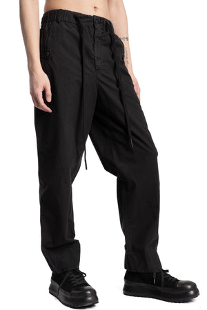 Andrea Ya'aqov | SS26 - Wide cotton poplin pants, Black 26MPAP24