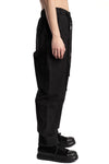 Andrea Ya'aqov | SS26 - Wide cotton poplin pants, Black 26MPAP24