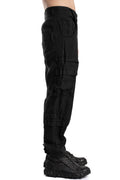 Never Enough | SS26  - Linen cargo pants, Black MPA082