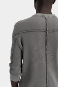 Thom Krom | AW25 - Ribbed 3/4 sleeve t-shirt, Used grey MTS895