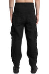 Never Enough | SS26  - Linen cargo pants, Black MPA082