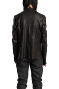 Asymmetric Zip Stretch Leather Jacket